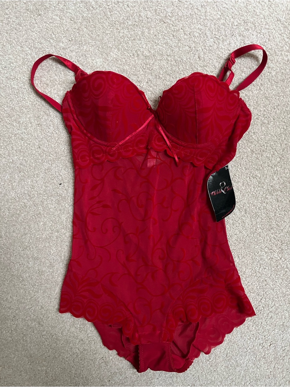 Brand new Red lace corset top with adjustable straps